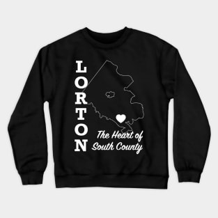 Lorton, Heart on the Map - White Crewneck Sweatshirt